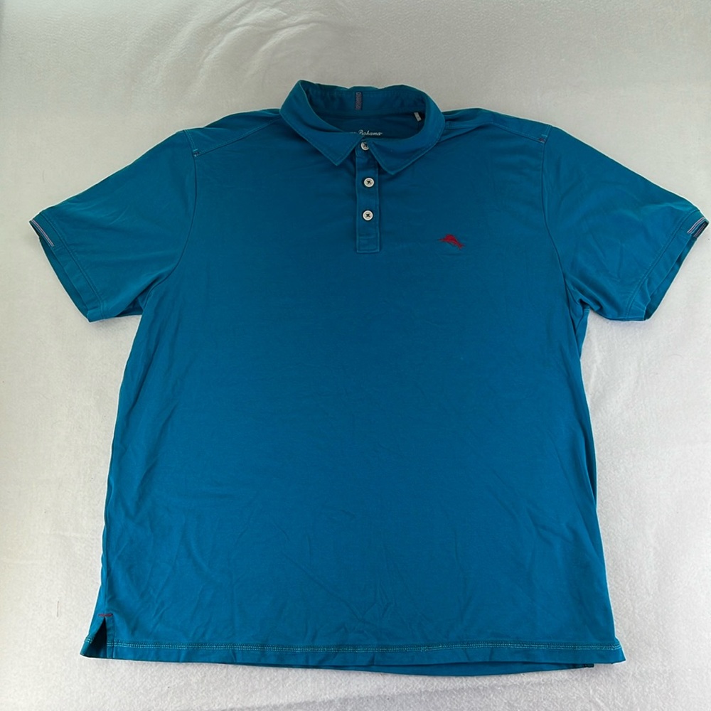 Tommy Bahama Islandzone Short Sleeve Shirt Polo Blue Mens Size XL